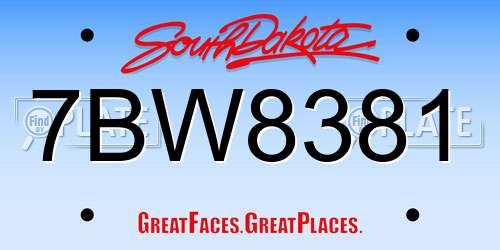 7BW8381 South Dakota License Plate
