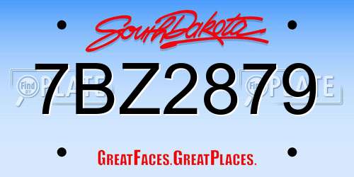7BZ2879 South Dakota License Plate
