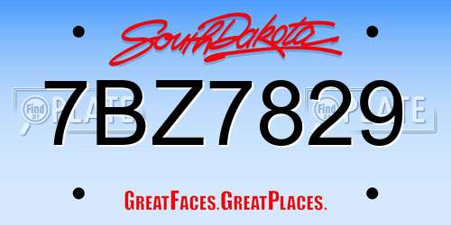 7BZ7829 South Dakota License Plate
