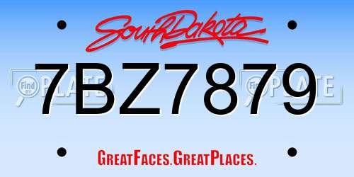 7BZ7879 South Dakota License Plate