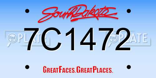 7C1472 South Dakota License Plate