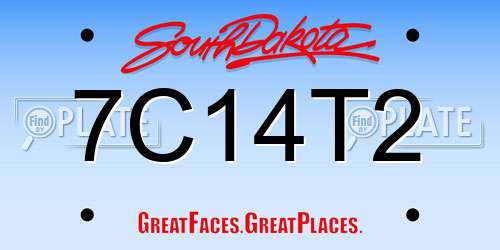 7C14T2 South Dakota License Plate