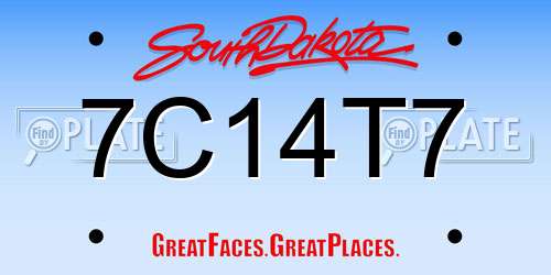 7C14T7 South Dakota License Plate