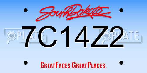 7C14Z2 South Dakota License Plate