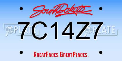 7C14Z7 South Dakota License Plate