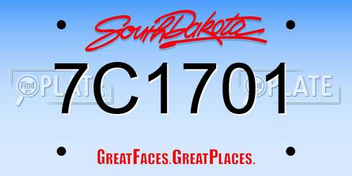 7C1701 South Dakota License Plate