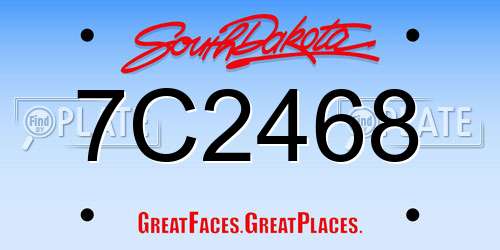 7C2468 South Dakota License Plate