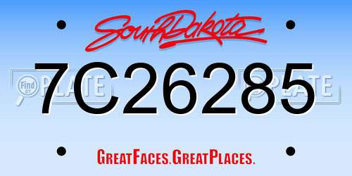 7C26285 South Dakota License Plate