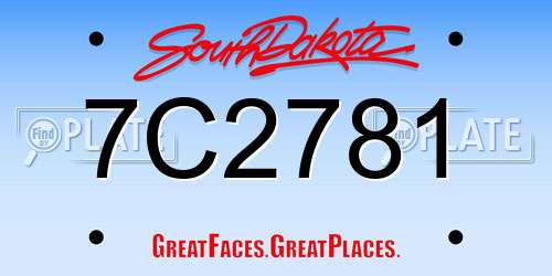 7C2781 South Dakota License Plate