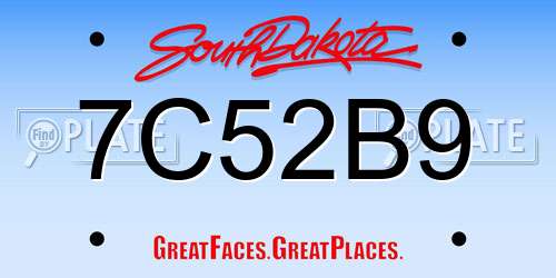 7C52B9 South Dakota License Plate