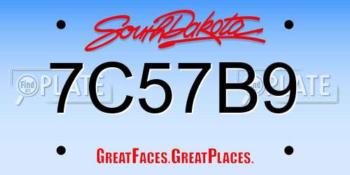 7C57B9 South Dakota License Plate