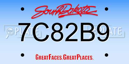 7C82B9 South Dakota License Plate
