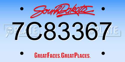 7C83367 South Dakota License Plate