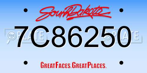 7C86250 South Dakota License Plate