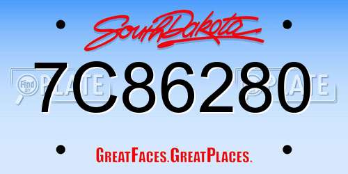 7C86280 South Dakota License Plate