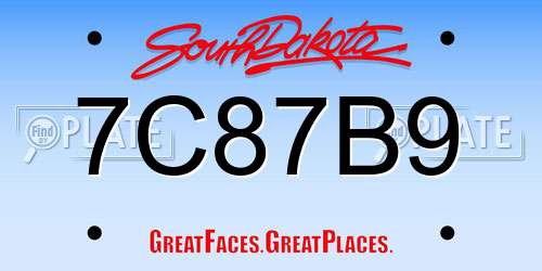 7C87B9 South Dakota License Plate