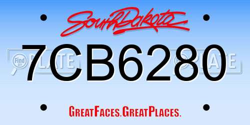 7CB6280 South Dakota License Plate