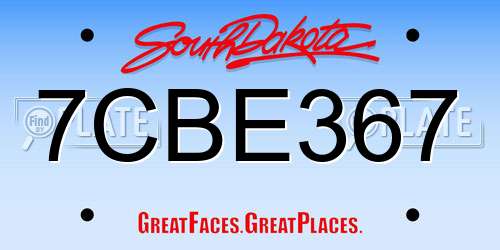 7CBE367 South Dakota License Plate