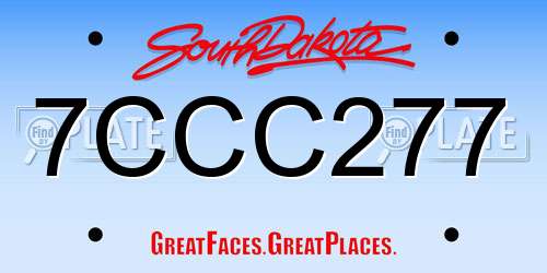 7CCC277 South Dakota License Plate