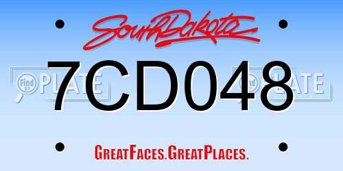 7CD048 South Dakota License Plate