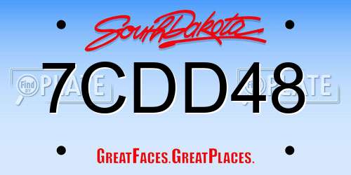 7CDD48 South Dakota License Plate