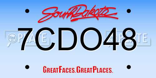 7CDO48 South Dakota License Plate