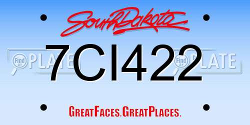 7CI422 South Dakota License Plate