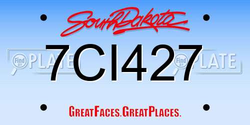 7CI427 South Dakota License Plate