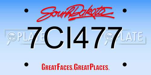 7CI477 South Dakota License Plate
