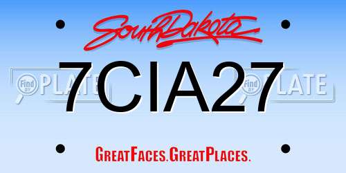 7CIA27 South Dakota License Plate
