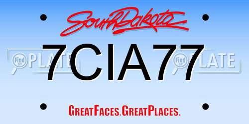7CIA77 South Dakota License Plate