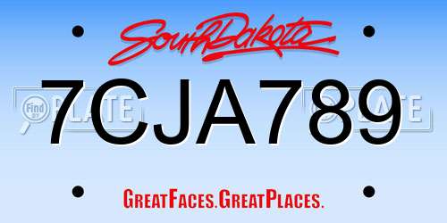 7CJA789 South Dakota License Plate