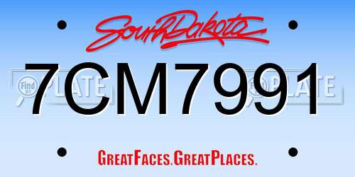 7CM7991 South Dakota License Plate