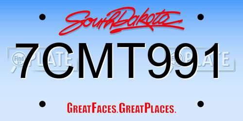 7CMT991 South Dakota License Plate