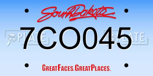 7CO045 South Dakota License Plate