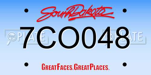 7CO048 South Dakota License Plate