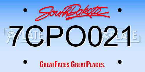7CPO021 South Dakota License Plate