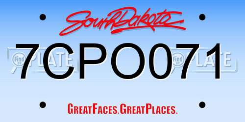 7CPO071 South Dakota License Plate