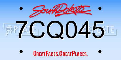 7CQ045 South Dakota License Plate