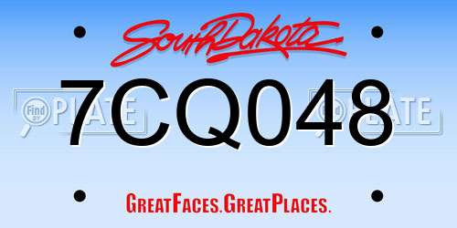 7CQ048 South Dakota License Plate