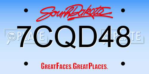7CQD48 South Dakota License Plate