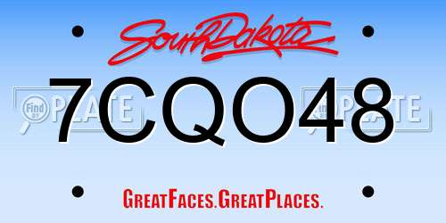 7CQO48 South Dakota License Plate