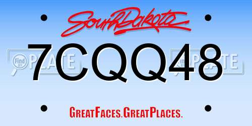 7CQQ48 South Dakota License Plate