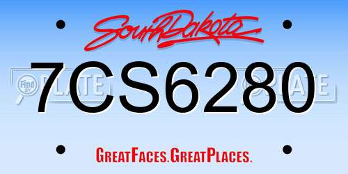 7CS6280 South Dakota License Plate