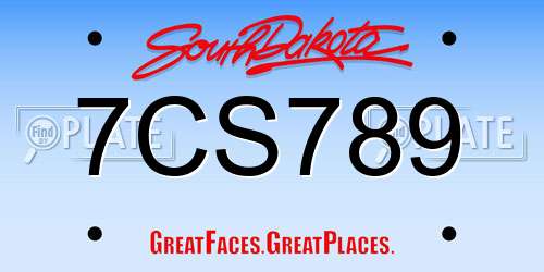 7CS789 South Dakota License Plate