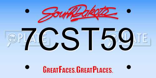 7CST59 South Dakota License Plate