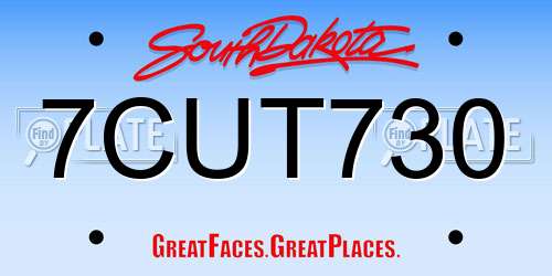 7CUT730 South Dakota License Plate