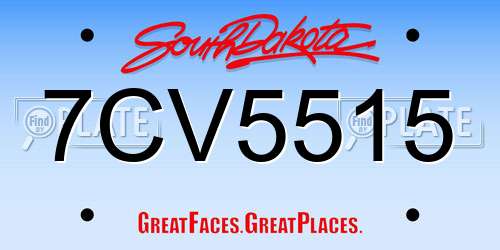 7CV5515 South Dakota License Plate
