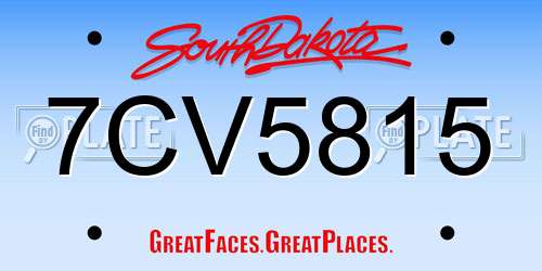 7CV5815 South Dakota License Plate