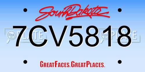7CV5818 South Dakota License Plate